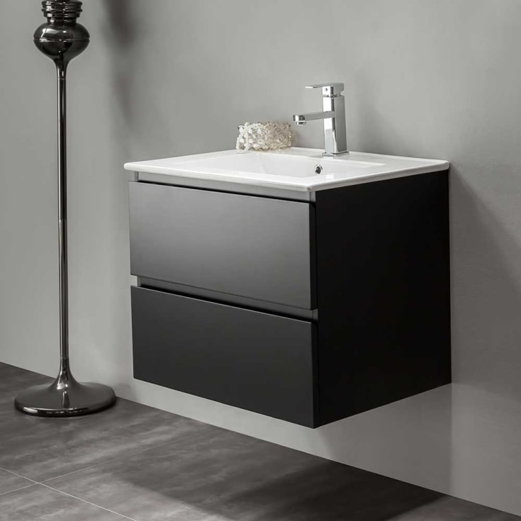 Bathlife Eufori møbelpakke, med servant, 60x46x50 cm, sort matt