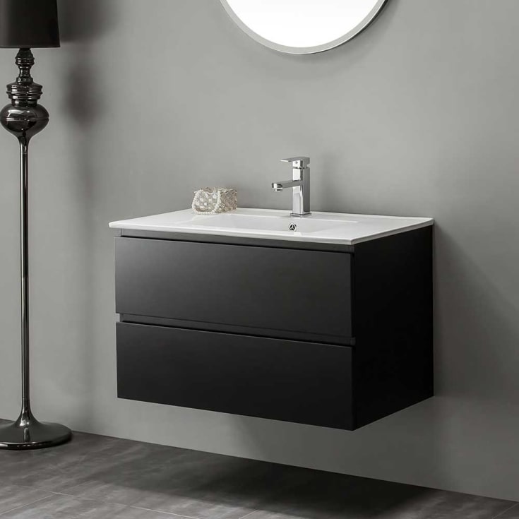 Bathlife Eufori møbelpakke, med servant, 80x46x50 cm, sort