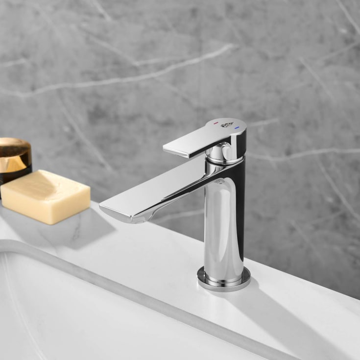 Bathlife Skimra servantbatteri, uten bunnventil, krom