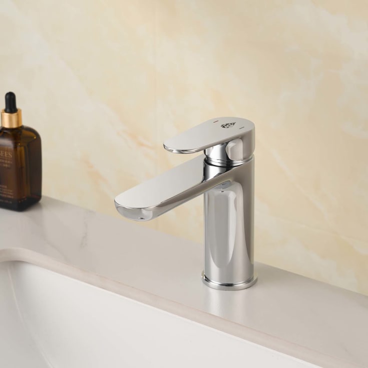 Bathlife Lyster servantbatteri, uten bunnventil, krom