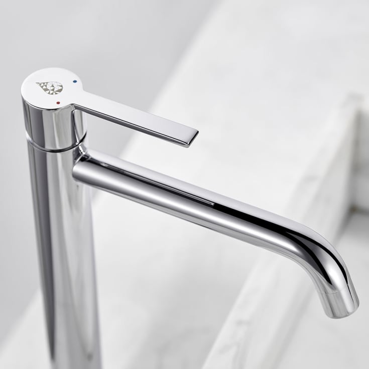Bathlife Tillra servantbatteri, uten bunnventil, høy modell, krom