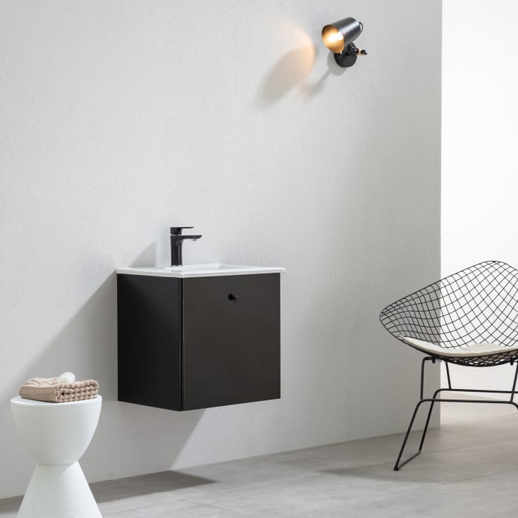 Bathlife Extas møbelpakke, med servant, 52x40x50 cm, sort matt