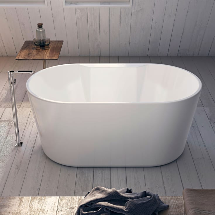 Bathlife Hipp Oms badekar, 141x80 cm, hvit