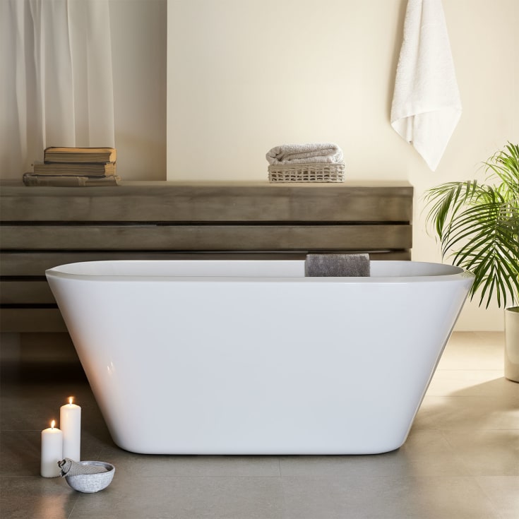Bathlife Trivas badekar, 160x73 cm, hvit