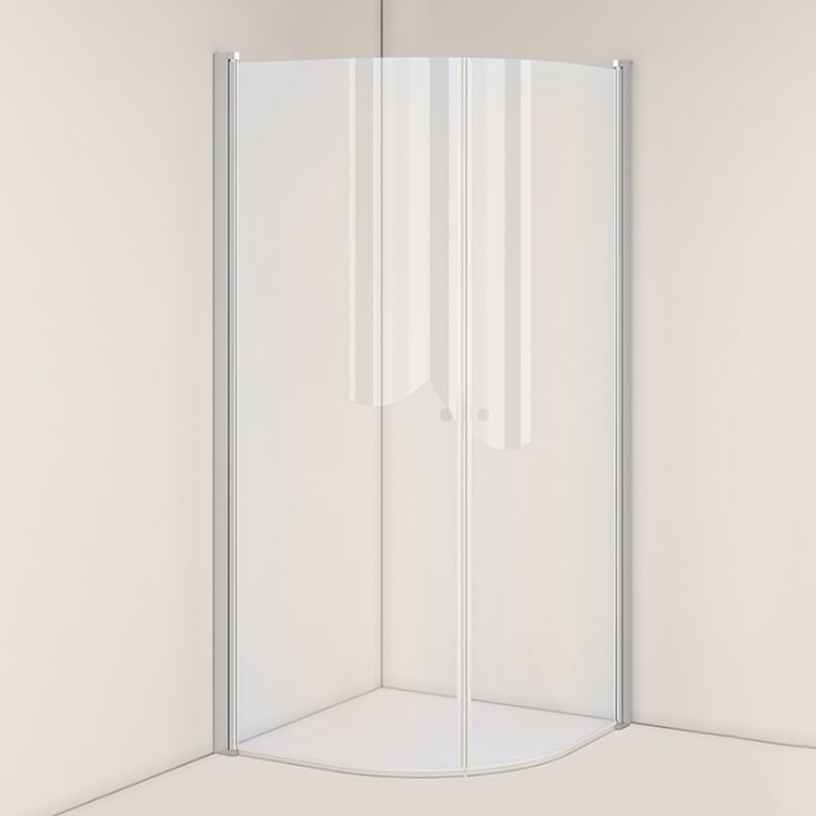 Westerbergs Nejd dusjhjørne, 80x80 cm, klart glass, matt aluminium profil