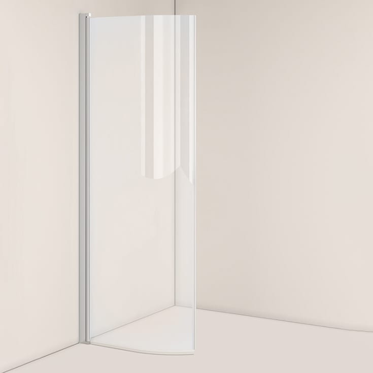 Westerbergs Nejd dusjdør, 90 cm, klart glass, matt aluminium profil