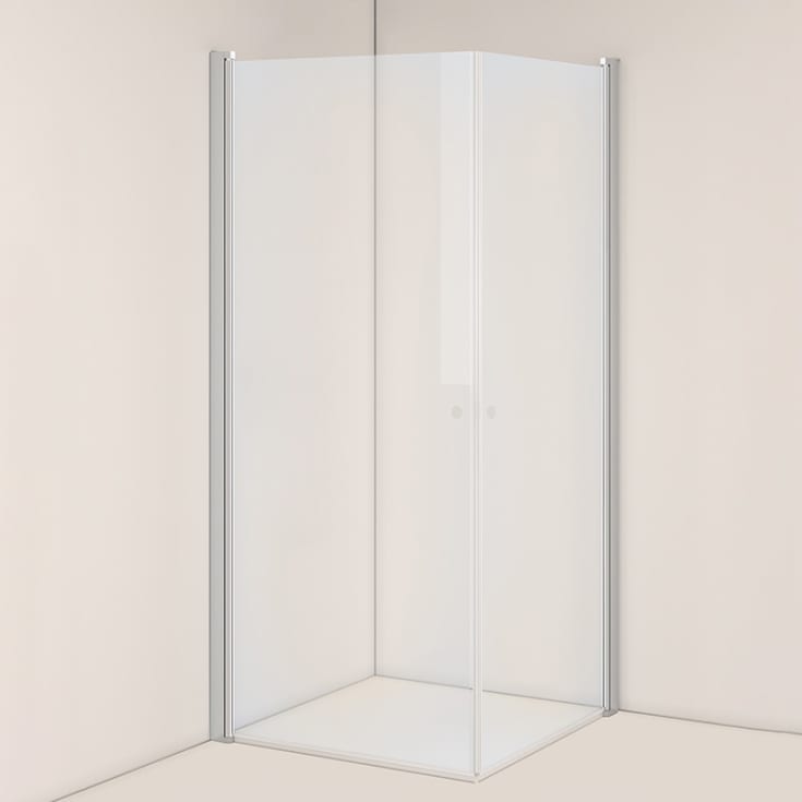Westerbergs Nejd dusjhjørne, 80x80 cm, klart glass, matt aluminium profil