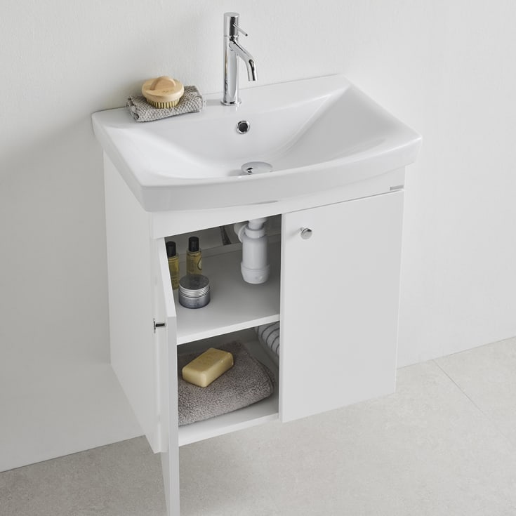 Westerbergs Lycka servantskap, 55.2x33.8 cm, hvit