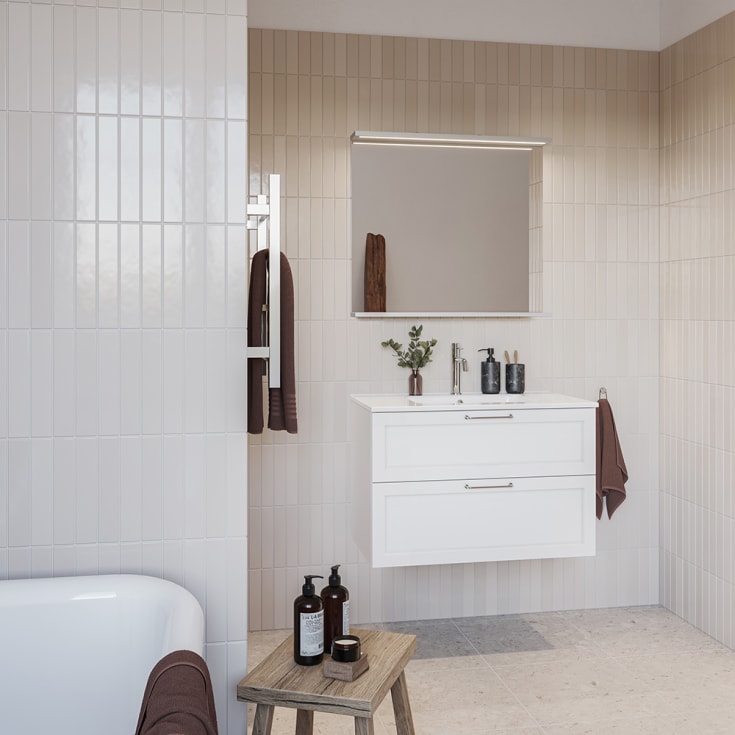Westerbergs Nejd servantskap, 80x45.3 cm, hvit