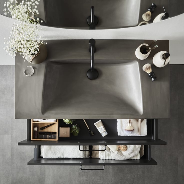 Westerbergs Hav møbelservant, uten overløp, 91x46,5 cm, Gråspraglete