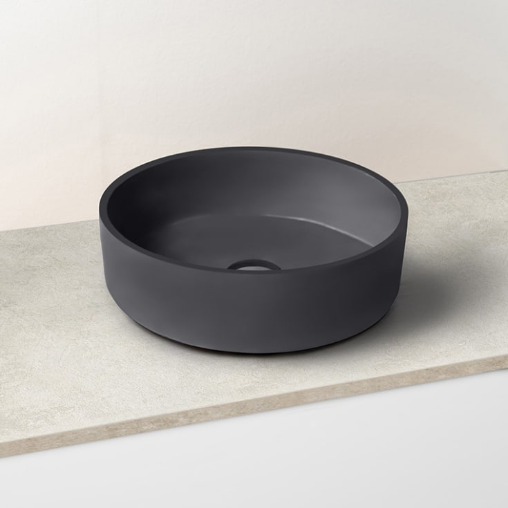 Westerbergs Jord toppmontert servant, uten overløp, Ø36,5 cm, Mørkegrå