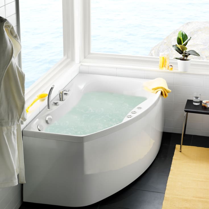 Westerbergs Ocean 160L Comfort boblebad, 1550x912 mm, venstre, akryl, hvit