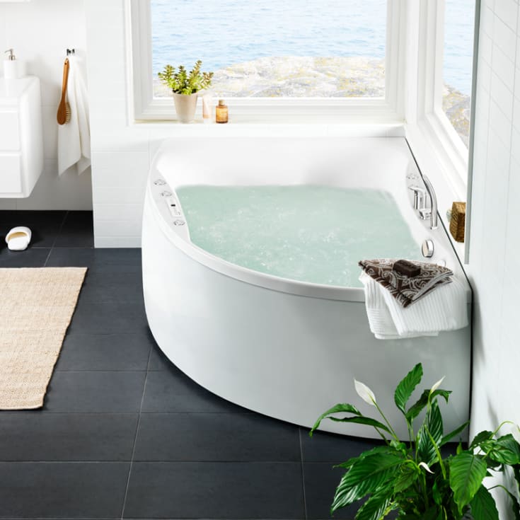 Westerbergs Ocean 170R Duo Executive boblebad, 1700x1255 mm, høyre, akryl, hvit