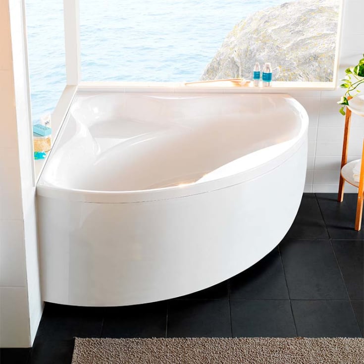 Westerbergs Ocean 140C badekar, hjørne, 1375x1375 mm, akryl, hvit