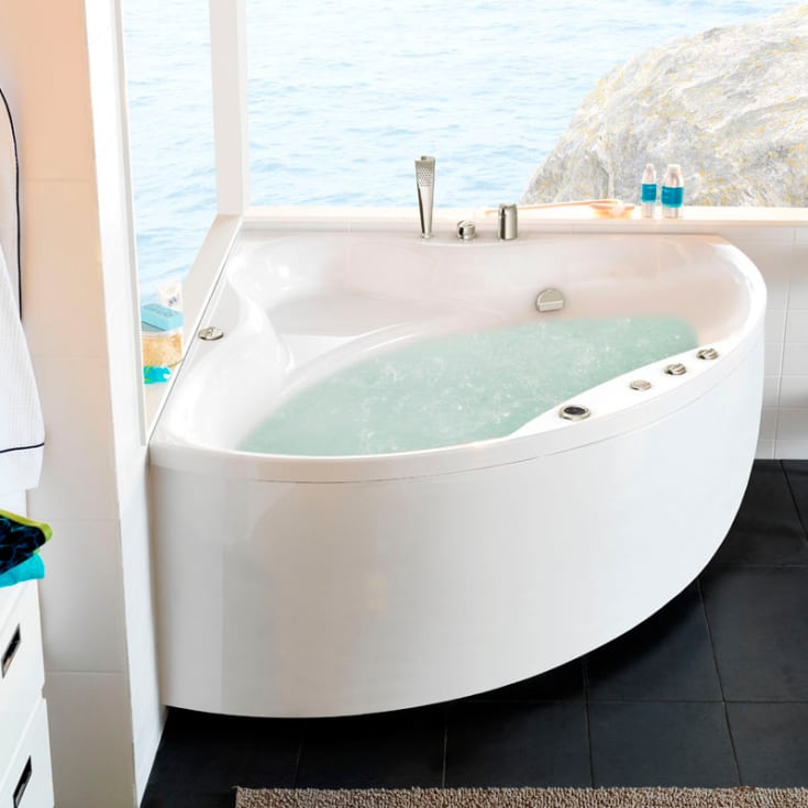 Westerbergs Ocean 130C Comfort boblebad, 1275x1275 mm, akryl, hvit