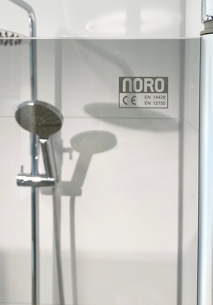 Noro Fix Trend dusjhjørne, 90x90 cm, røkt glass, aluminium profil