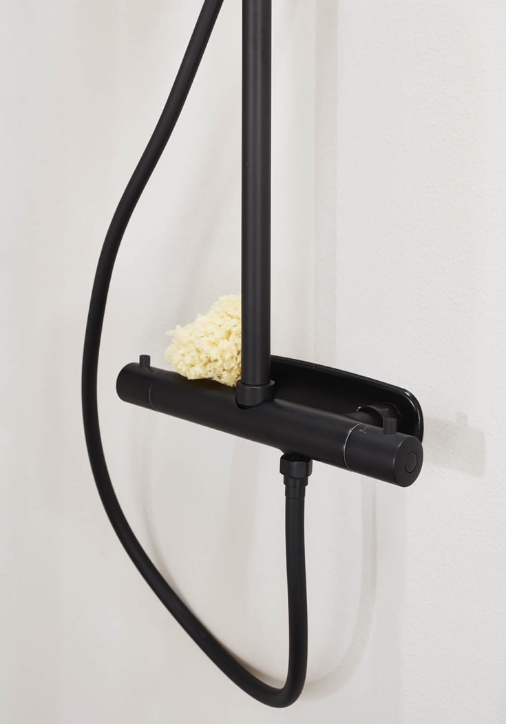 Noro Studio komplett dusjsett, Ø200 mm, Sort