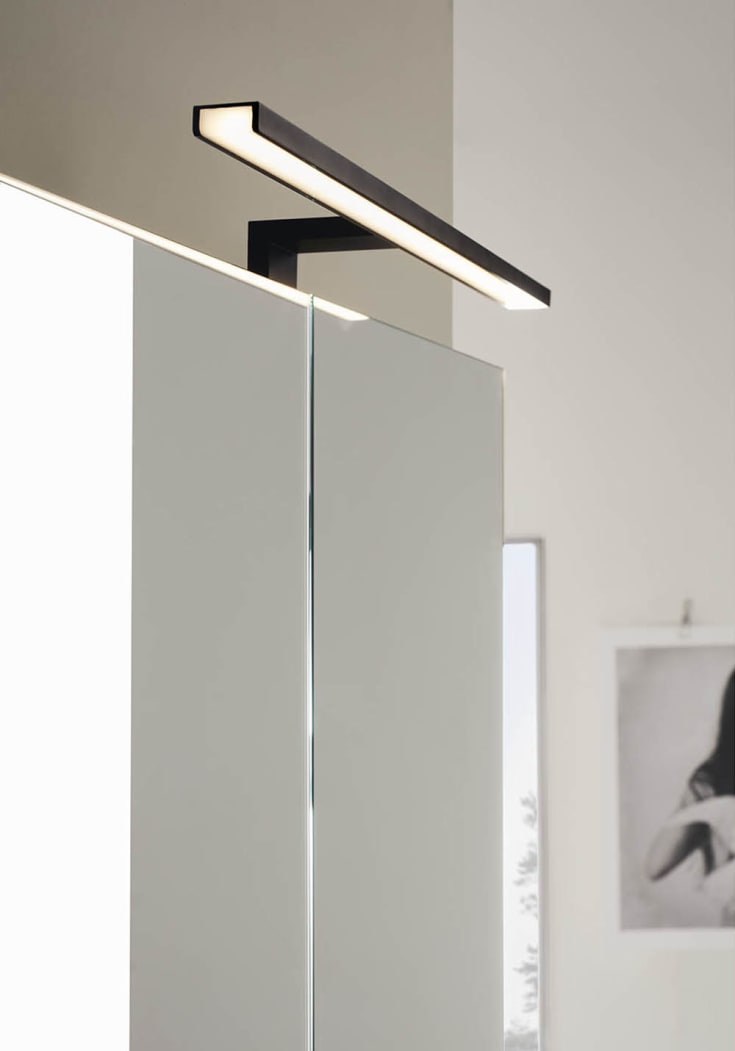 Noro Flex led baderomslampe, 500x120 mm, sort
