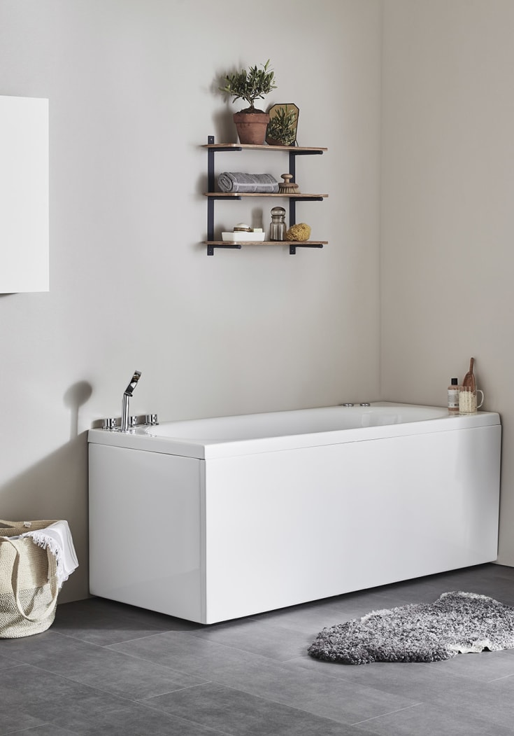 Noro Relounge boblebad Platinum, venstre, 1600x700 mm, akryl, hvit