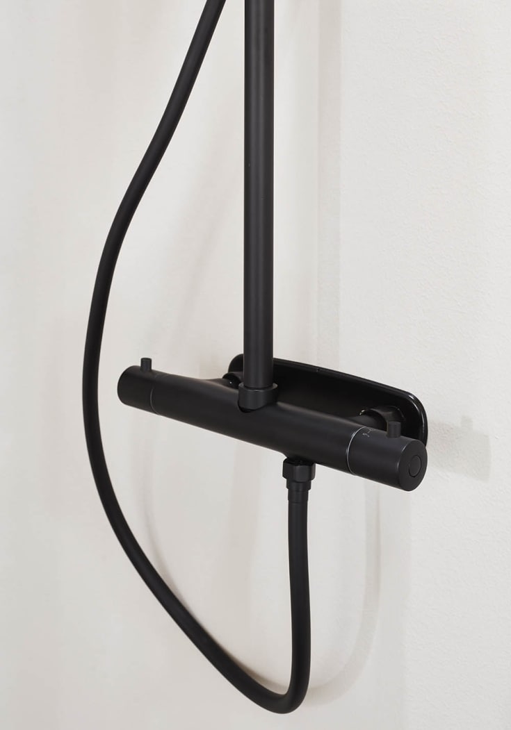 Noro Studio komplett dusjsett, Ø250 mm, Sort