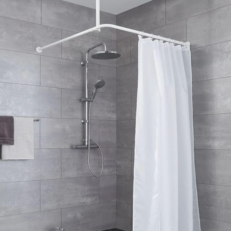 Kleine Wolke Universal badeforhængsstang, 90x90 cm, hvid