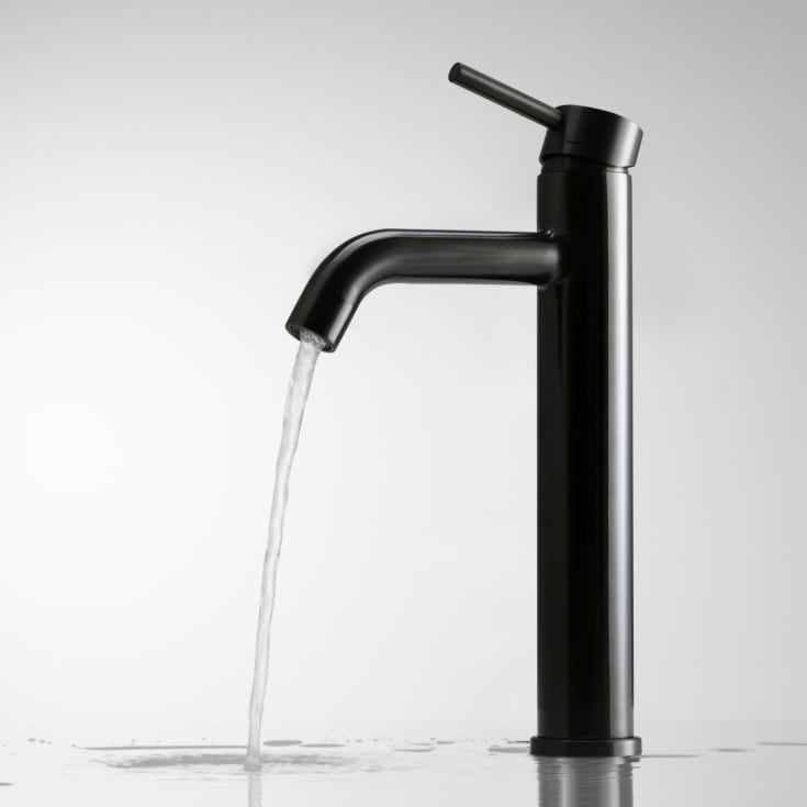 Scandtap Wave High tvättställsblandare, borstad svart
