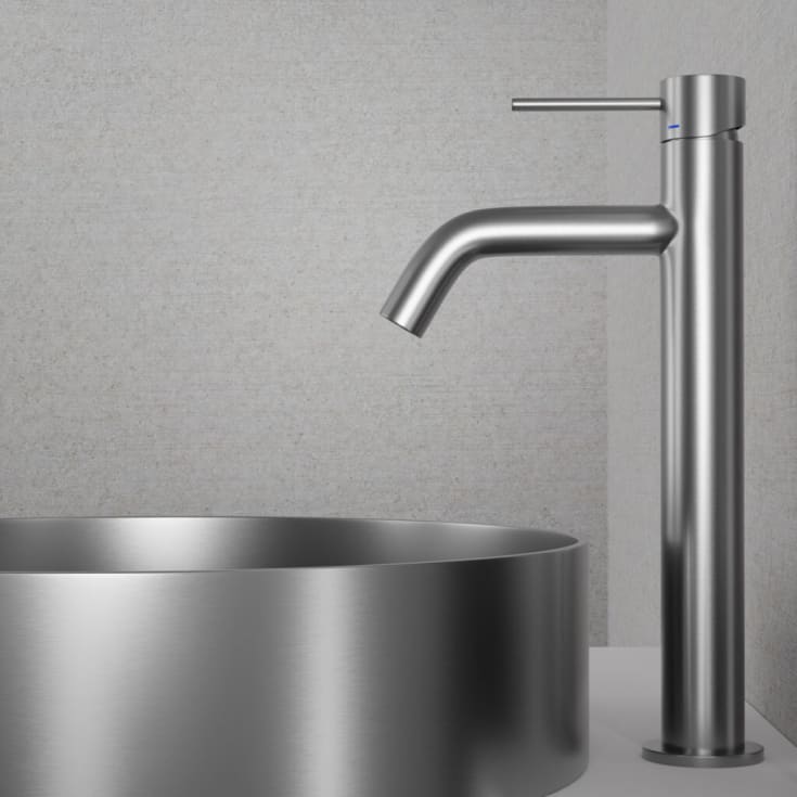 Scandtap Rare R tvättställ, Ø37,5 cm, borstad rostfritt stål