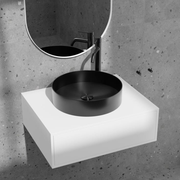 Scandtap Rare R tvättställ, Ø37,5 cm, borstad svart