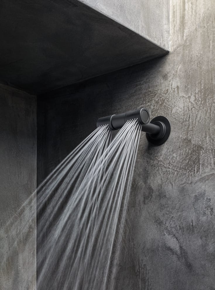 Vola 080D dobbel hoveddusj, lengde 115 mm, krom