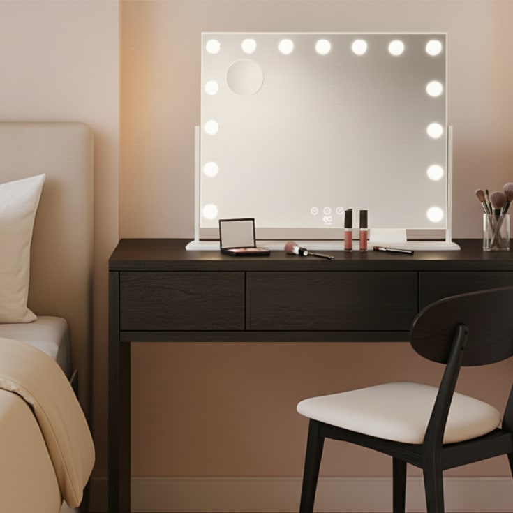 Wilfa EC Star MI2W-D58 makeup spejl med lys, 64x50,3 cm, hvid