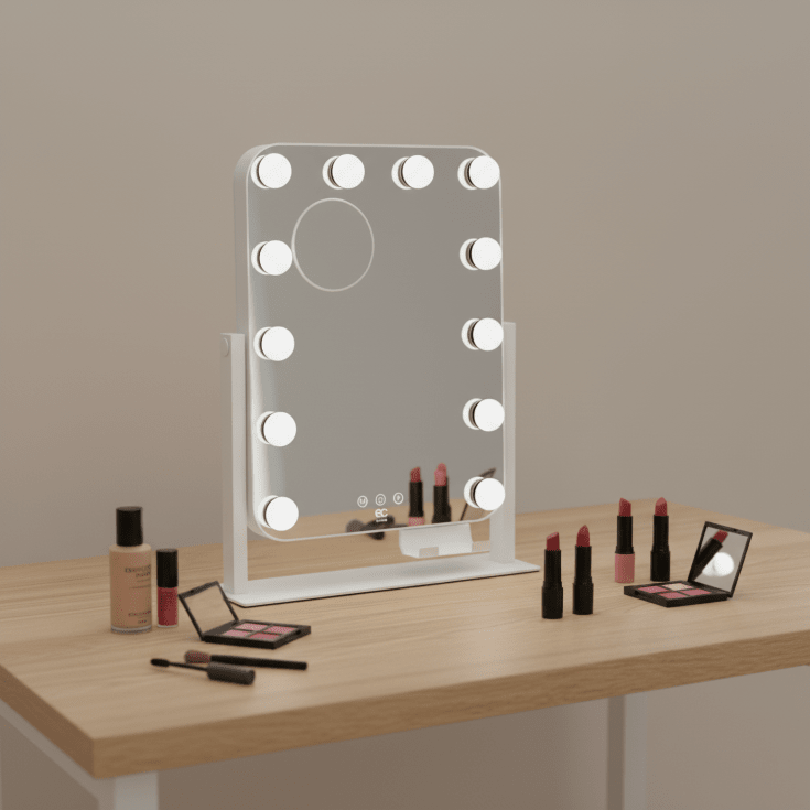 Wilfa EC Shine MI3W-D29 makeup spejl med lys, 35x43,8 cm, hvid