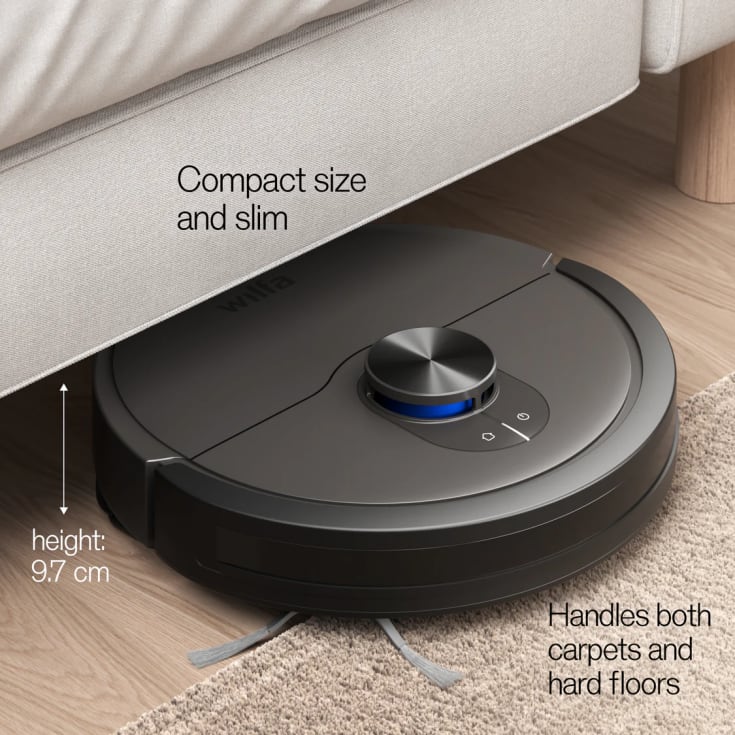 Wilfa Innobot RVC-B4LIN robotstøvsuger, gulvvask, 4000 PA, sort