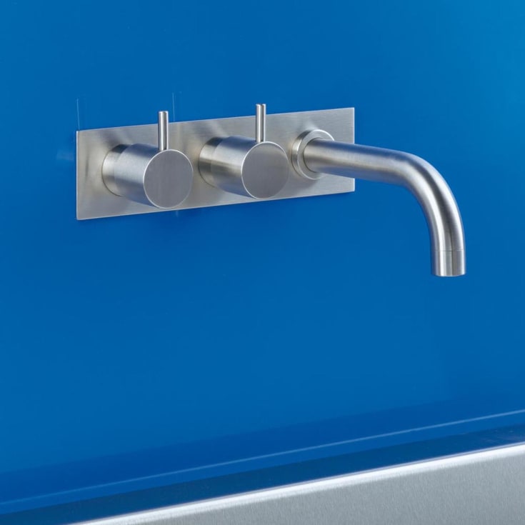 Vola 613CK badekarbatteri, 160 mm tut, med bakplate, krom