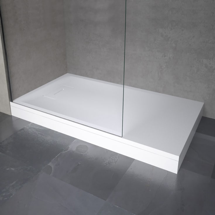 Novellini Novosolid dusjkar i støpemarmor, 160x80 cm, Hvit Matt
