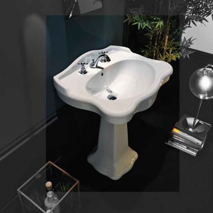 Lavabo Contea Retro tvättställ, 72x56 cm, vit