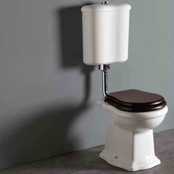 Lavabo Contea Retro Low toalett, hvit/valnøtt