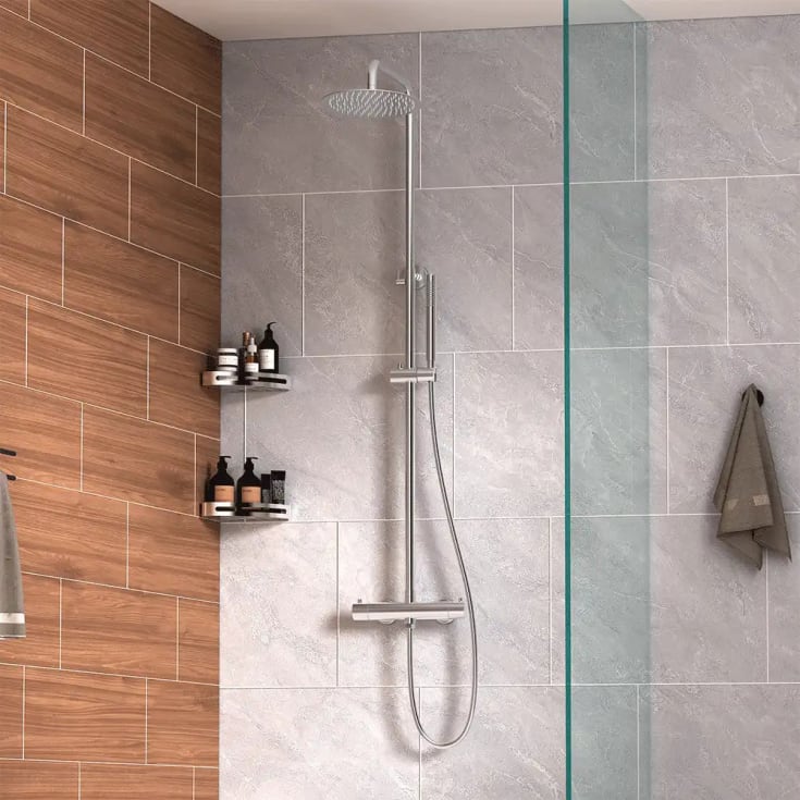 Lavabo Studio duschset, borstat rostfritt stål