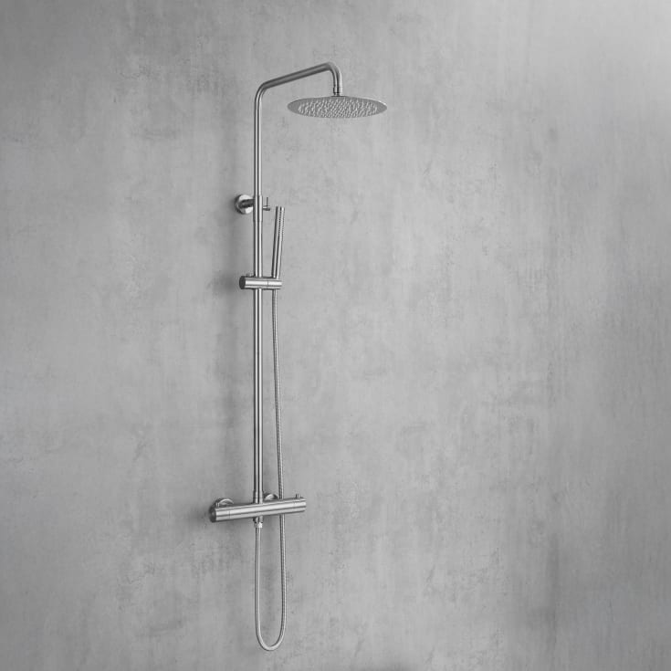 Lavabo Studio duschset, borstat rostfritt stål