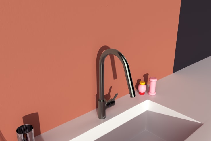Ideal Standard Gusto kjøkkenkran, 240 mm tut, grå