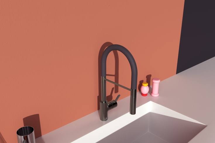 Ideal Standard Gusto kjøkkenkran, 240 mm tut, grå