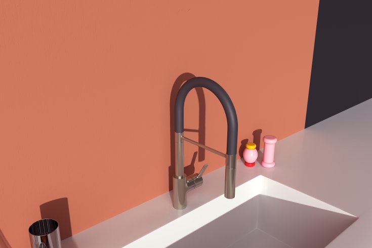 Ideal Standard Gusto kjøkkenkran, 240 mm tut, sølvfarget