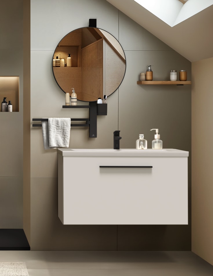 Ideal Standard CERAPLAN IX tvättställsblandare, med b/b, svart