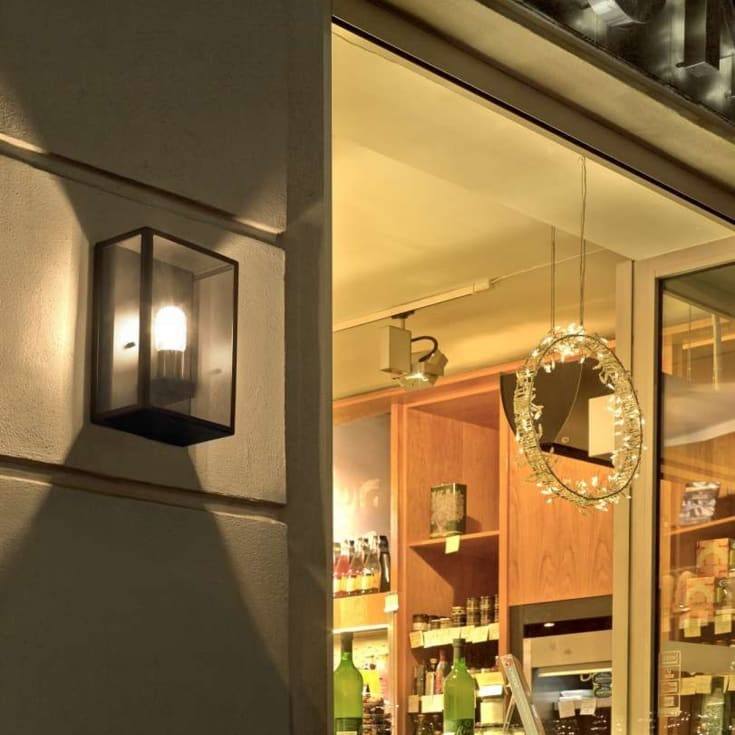 Norlys Lofoten vegglampe, LED max 11W, klart glass, sort