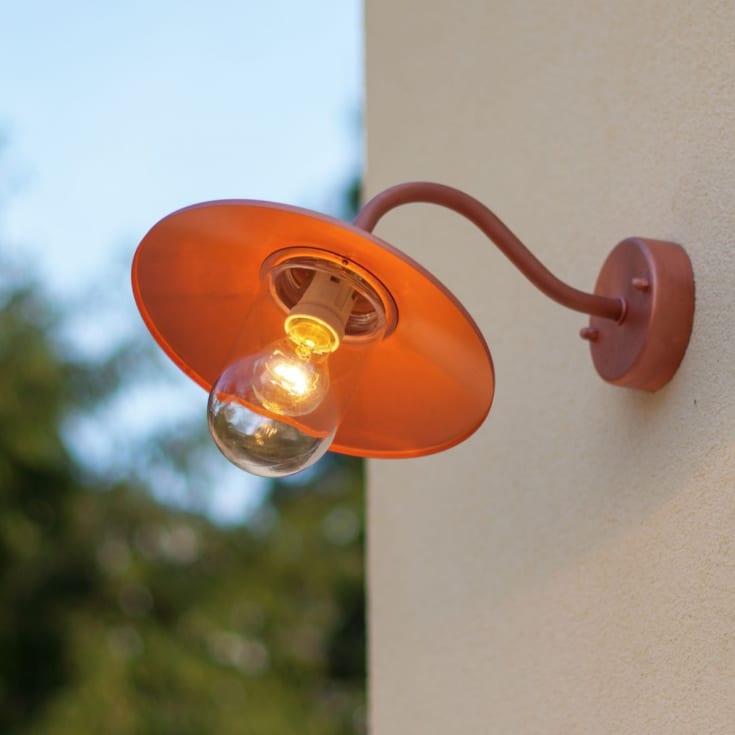 Norlys Karlstad vegglampe, LED max 9W, klart glass, kobber