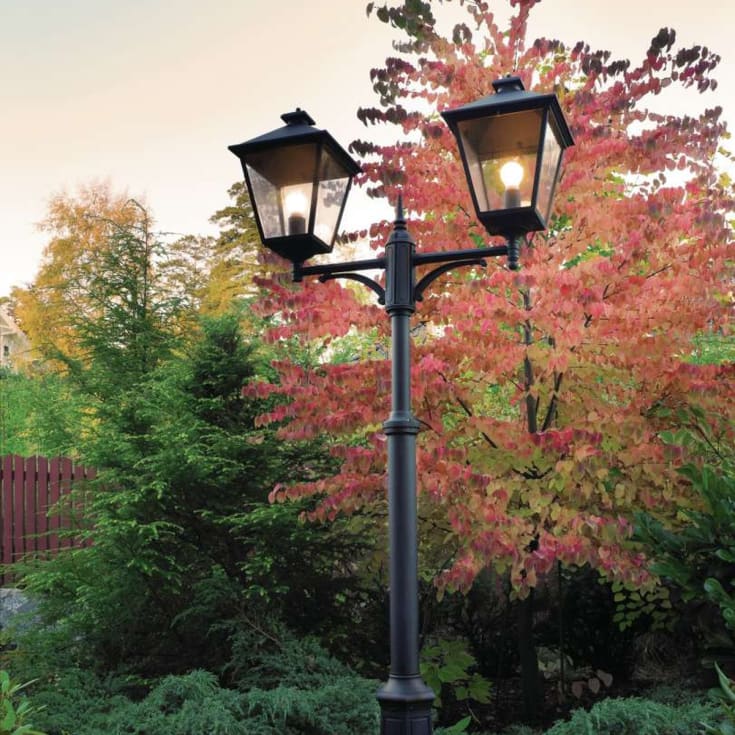 Norlys London 492 stolpelampe, LED max 2x11W, E27, IP54, hvit