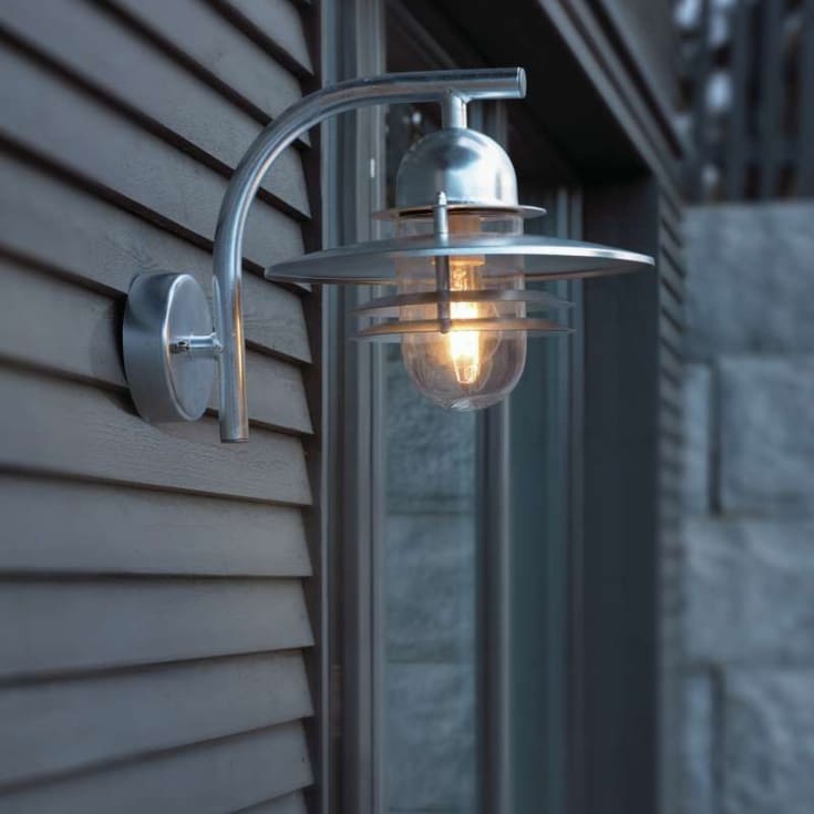 Norlys Oslo vegglampe, LED max 9W, klart glass, sort