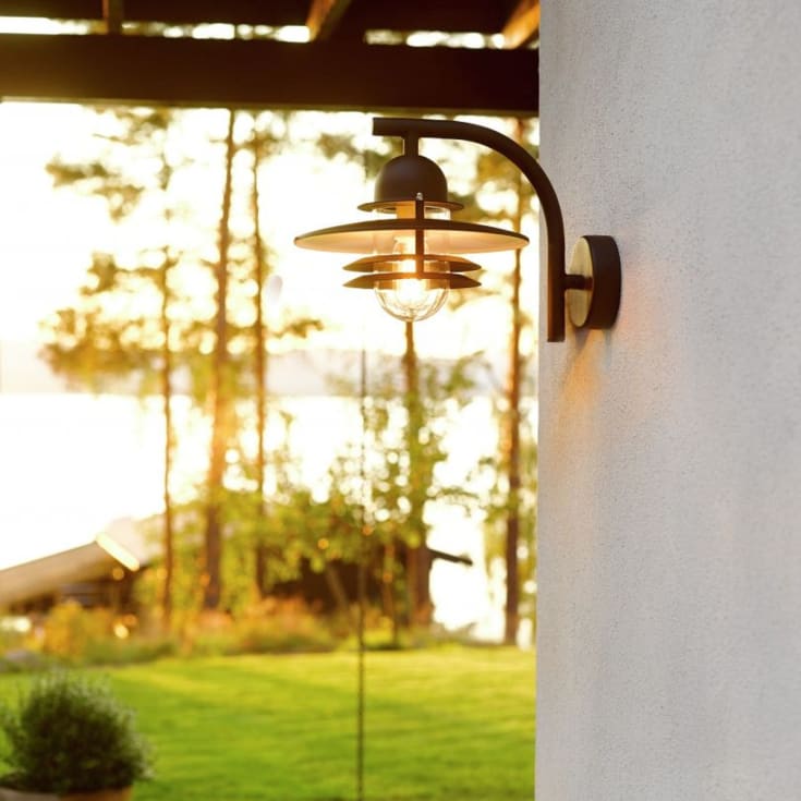 Norlys Oslo vegglampe, LED max 9W, klart glass, sort