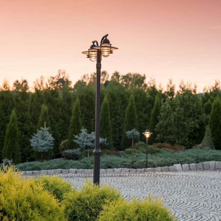 Norlys Oslo 242 stolpelampe, LED max 2x9W, E27, IP55, sort