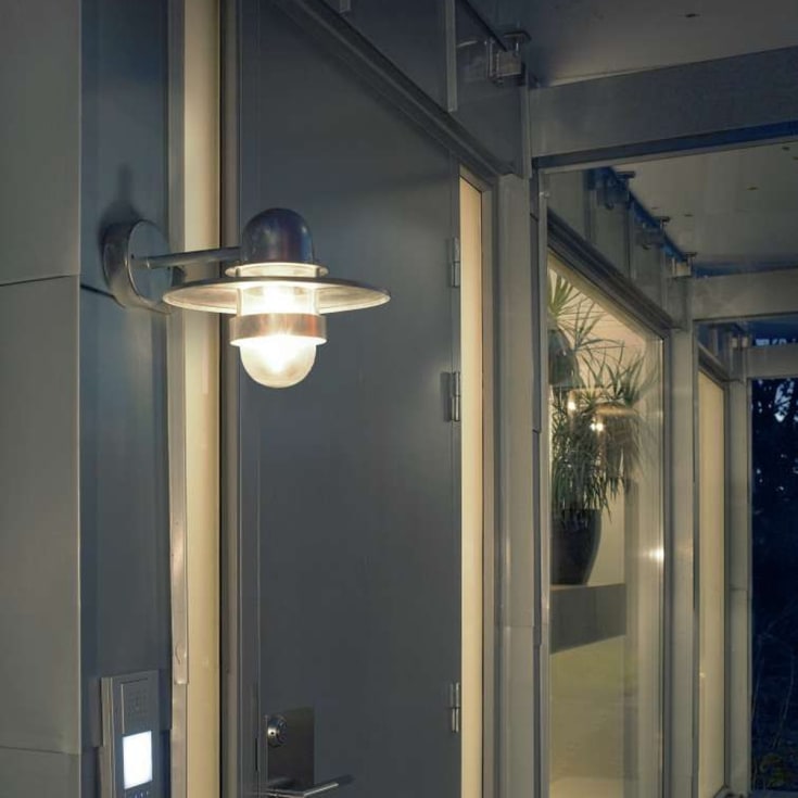 Norlys Bergen vegglampe, LED max 9W, klart glass, galvanisert