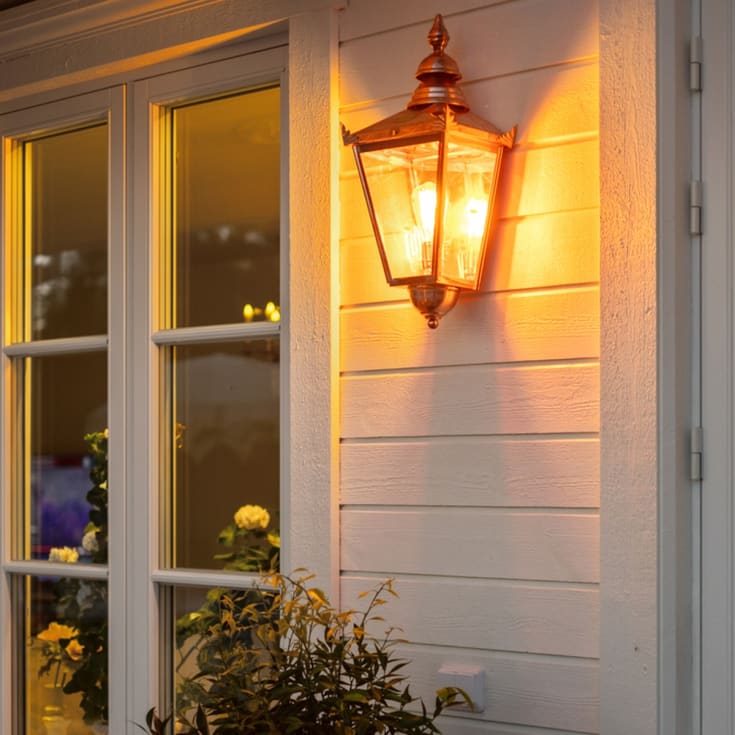 Norlys Chelsea 950 vegglampe, LED max 11W, E27, IP44, kobber